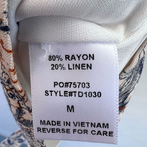 Timing Women's Multicolor Sleeveless Button-Front Linen Mini Dress Medium NWT - Picture 6 of 7